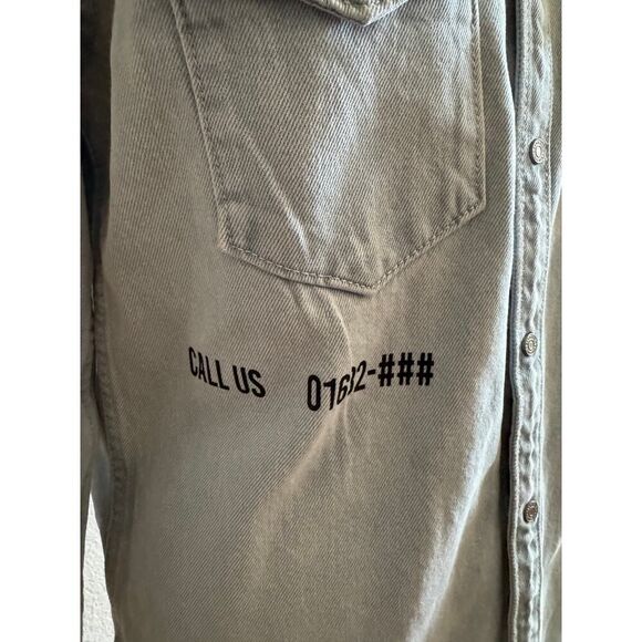 Zara DNWR Ramen House Jean Snap Front Jacket sz Small EUC - Picture 5 of 6